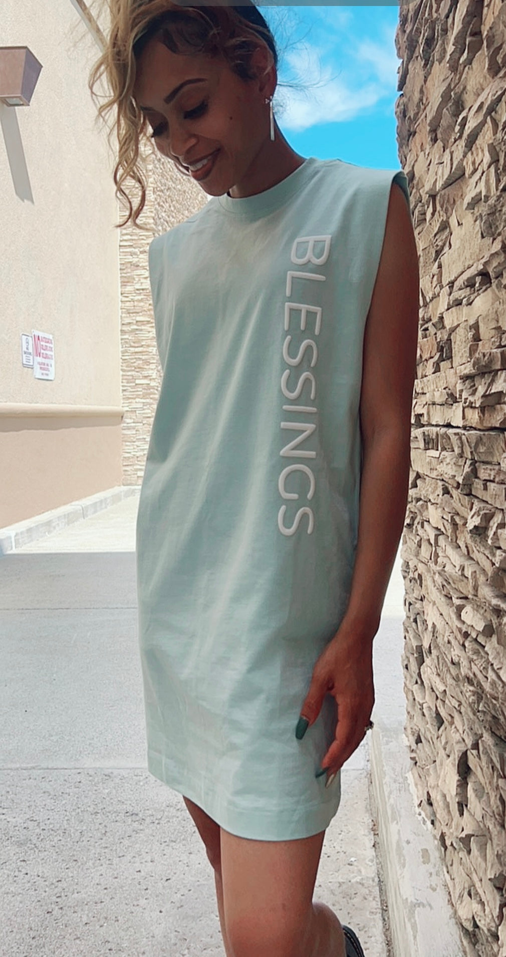 Blessings Sleeveless T-shirt Dress